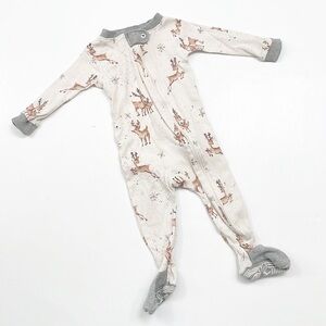 Burt's Bees Baby deer print zip up footed sleeper